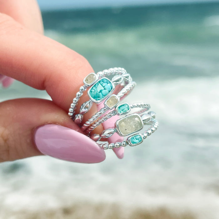 Boho Stack Ring - AMI Sand & Turquoise