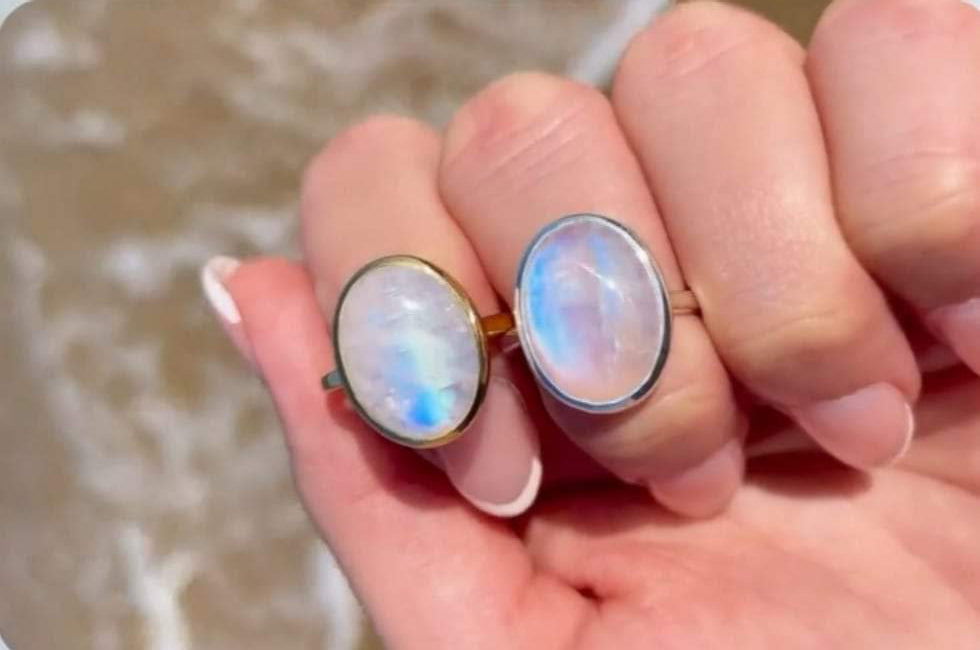 Goddess Ring with Moonstone by Camille Kostek