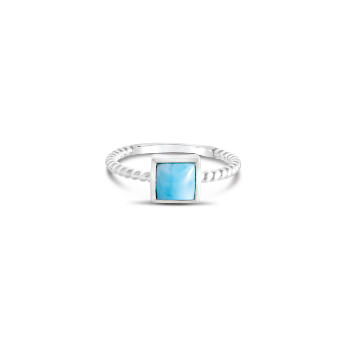 Square Rope Stacker Ring - Larimar