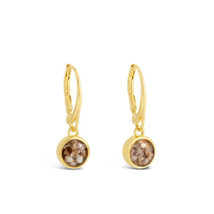 Sand Jewel Leverback Earrings - Round - 14k Gold Vermeil (AMI Sand)