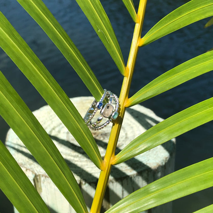 Boho Stack Ring - AMI Sand & Turquoise